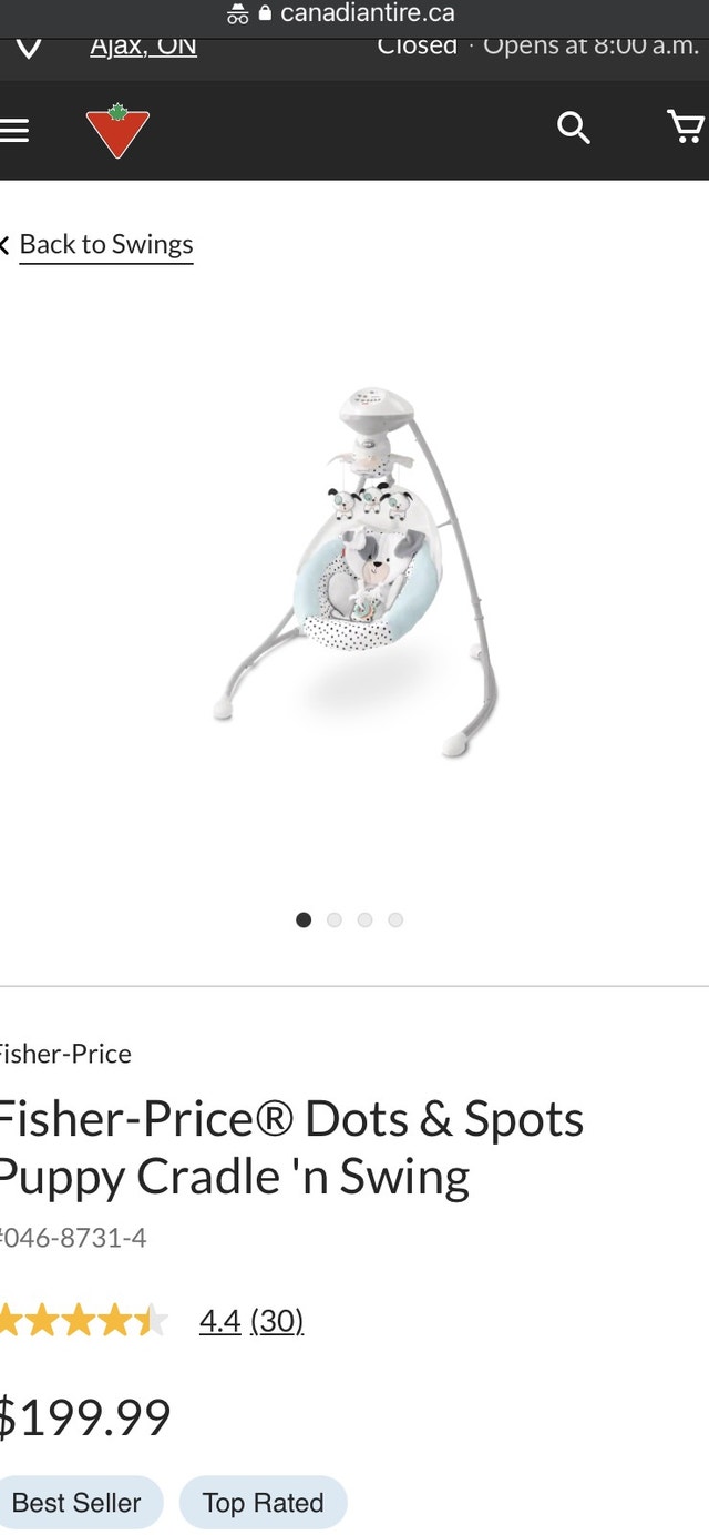 Fisher Price Dots and Spots Puppy Cradle Swing 69 Playpens, Swings