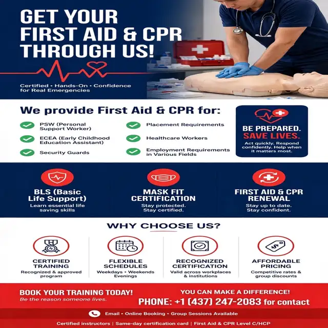 Redcross Approved CRP certification and First Aid 