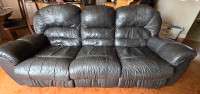 Free Black Leather Recliner Sofa / Couch