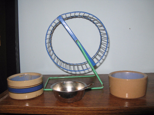Hamster Wheel and 3 food dishes in Accessories in City of Toronto