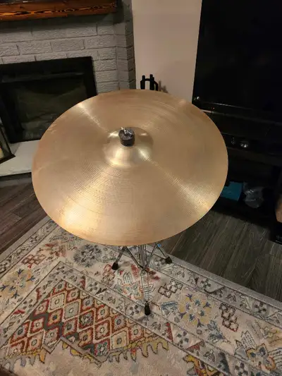 Vintage Avedis Zildjian 22" drum ride cymbal., View more