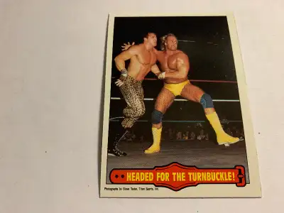 1985 Series 2 O-Pee-Chee WWF Wrestling #23 HEADED FOR THE TURNBUCKLE! Hulk Hogan Beefcake Card NM. H...
