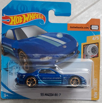 Hot Wheels '95 MAZDA RX-7 HW TURBO 43/250 BLUE SHORT CARD