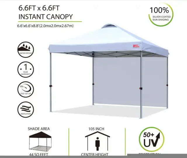 MASTERCANOPY Commercial Instant Canopy, 6.6'x6.6', White w/ wall in Other in Ottawa - Image 5
