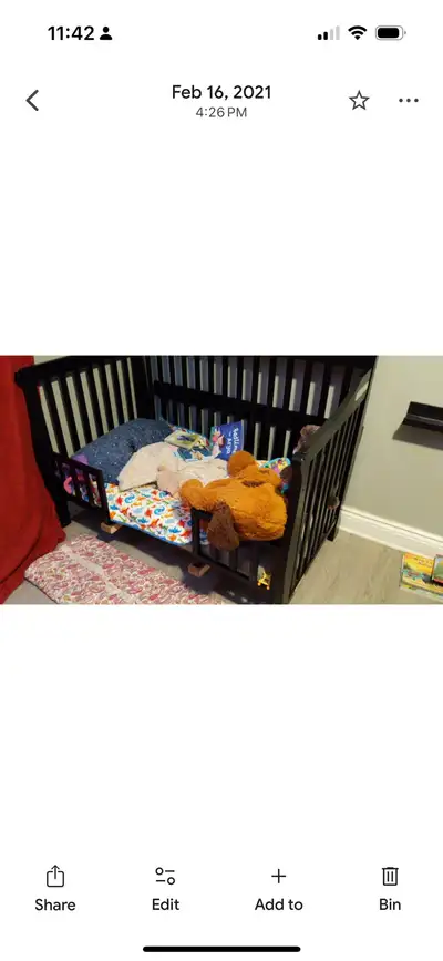 Convertible baby crib and toddler bed , View more