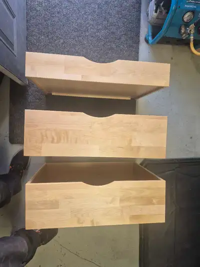 NEW 3x Solid Birch Dovetail Drawer Boxes., View more