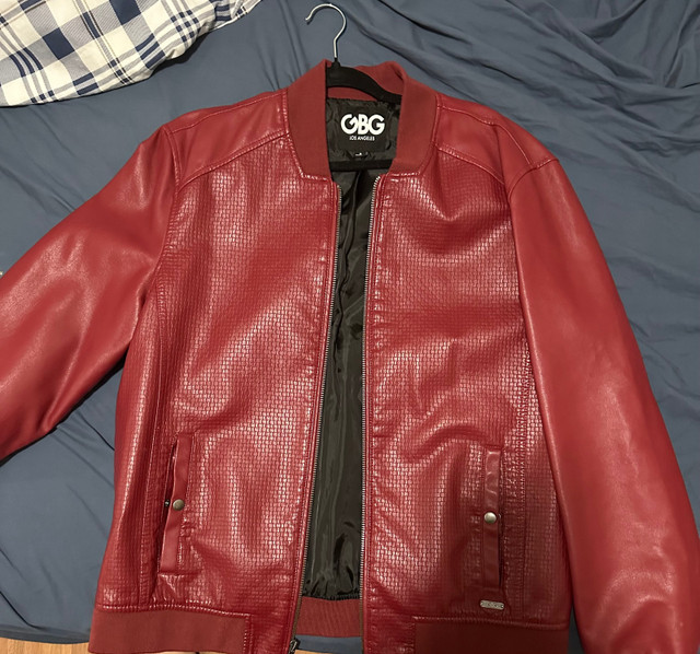Unisex Guess Bomber leather Jacket  in Multi-item in Winnipeg