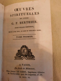 Oeuvres spirituelles du Père G. F. Berthier Tome I  1811