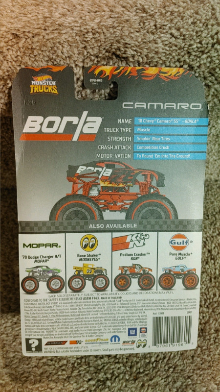 Hot Wheels Monster Truck 1/64 Racing Chevy Camaro Borla 5/5 in Toys & Games in Edmonton - Image 3