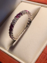 Eternity Ring. Diamond and Ruby, Like New (never worn)