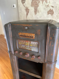 1939 Vintage Marconi Radio Bookcase 