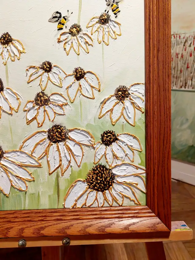 Original Painting, Echinacea, framed in Arts & Collectibles in Hamilton - Image 8