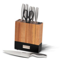 New 8-PIECE ACACIA KNIFE BLOCK SET