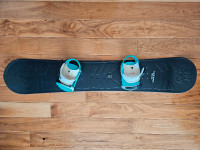 Snowboard + bindings, 148cm