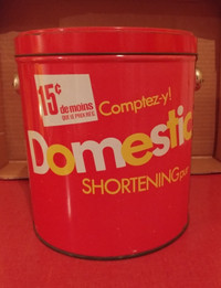 Tin Métal Domestic Shortening - Vintage