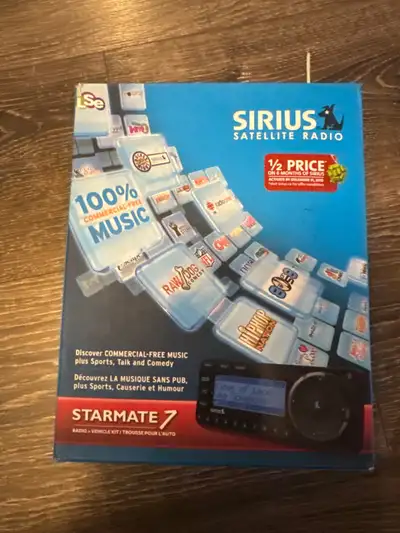Discover commercial-free music, talk, comedy, sports, and more with this used Sirius Starmate 7 sate...