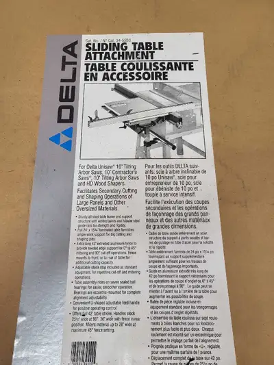 Table saw sliding table attachment , View more