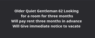 Room Wanted/Needed/ISO