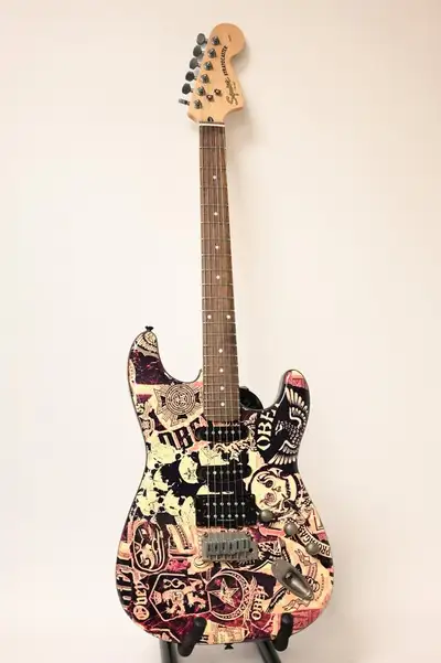 Squier Stratocaster Obey Electric Guitar USED in good condition, View more