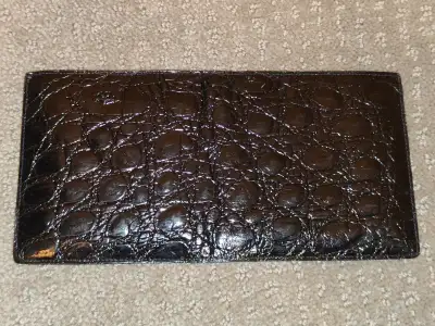Handmade Faux Croc Patent Genuine Leather Billfold Men Wallet, View more