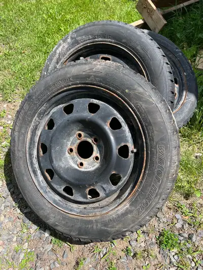 BRAND NEW winter tires. See specs in final photo. Mounted on rims, used, fitting a Chevy Cobalt. Goo...