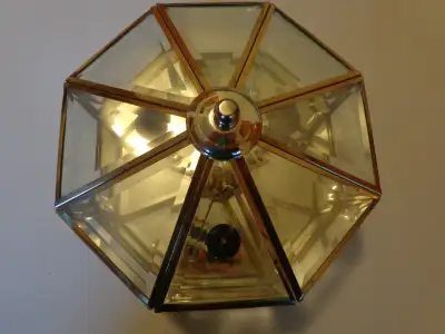 LIKE NEW ! 9 IN. WIDE X 5 IN. HIGH , HOLDS 3 LIGHT BULBS NOT INCLUDED !