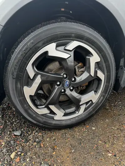 I am selling a set of Subaru rims and tires that are in used condition but still offer reliable perf...