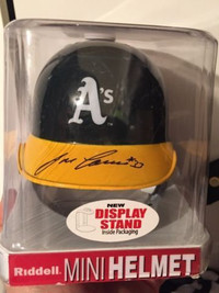 Signed NEW in Box Jose Canseco Oakland A's Mini Baseball Helmet