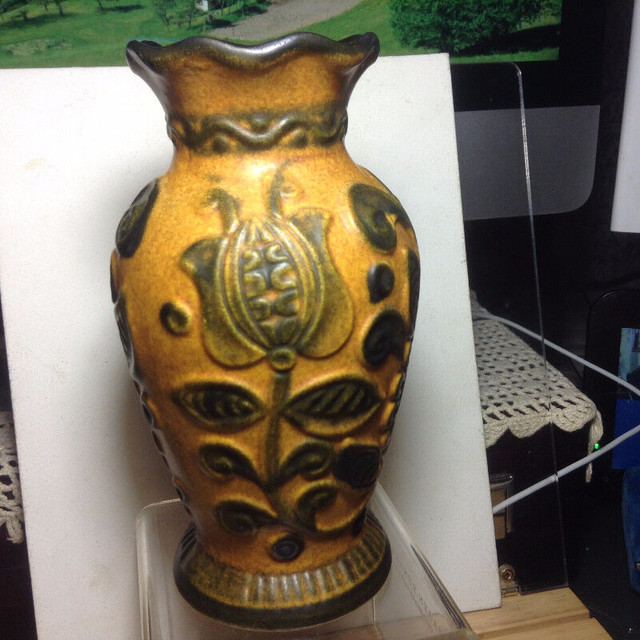 Bay Keramik Mid Century VASE With Floral Relief Pattern Model 62 in Arts & Collectibles in Vancouver