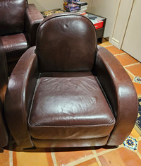 Very good quality brown leather couches for sale