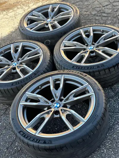 OEM 19"BMW 792M(5x112)+Michelin Pilot+TPMS- BMW 3 & 4 Series Set of four Authentic 19 inch BMW Style...
