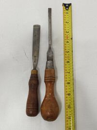 Two Antique Woodworking Chisels Makers Stamps