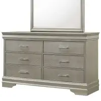 New in box Amalia 6 drawer dresser in silver