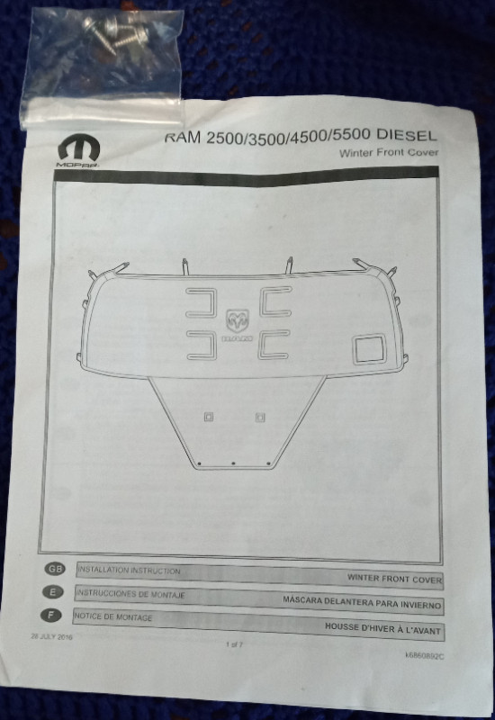 New Winter Front Cover for 2018 3500 Ram in Other Parts & Accessories in Red Deer - Image 2