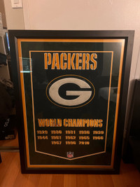 Framed Green Bay Packers Banner