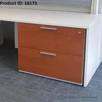 Estate Cherry Front, White Teknion 2 Drawer Lateral File Cabinet