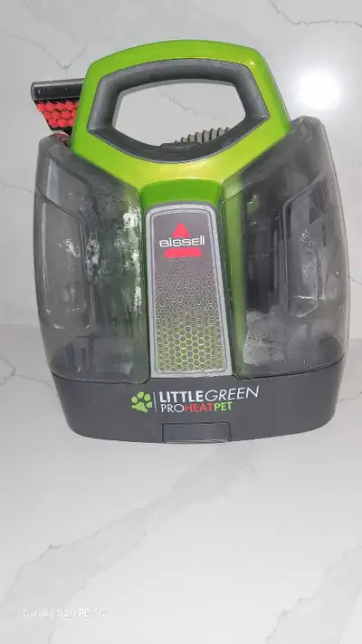 Lightly used BISSELL Little Green ProHeat carpet and upholstery cleaner. Great for spot cleaning car...