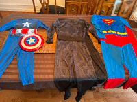Halloween costumes. Batman, Superman. $5 each.