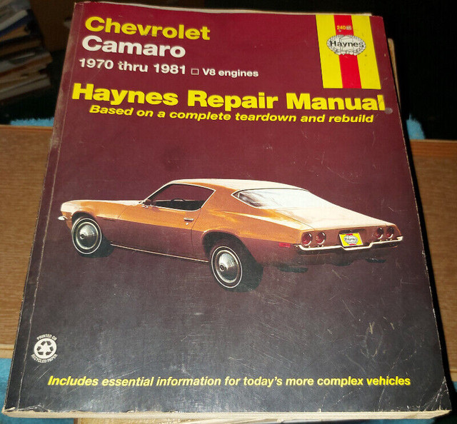 HAYNES 1970-81 CAMARO Repair Manual in Other in Kingston