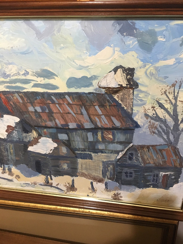 Original oil painting old barn in Arts & Collectibles in Ottawa - Image 2