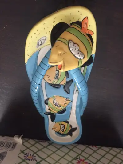 Diane's Happy Toes Ceramic Flip Flop Tealight Candle Holder, View more