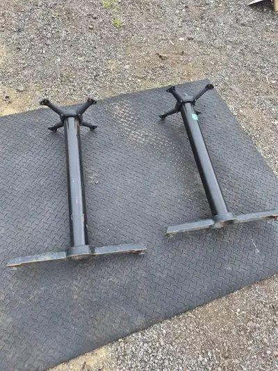 Black metal cast table legs restaurant inside outside, mountable, View more