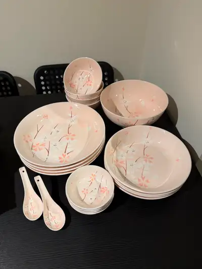 16-Piece Sakura Blossom Ceramic Dinnerware Set, View more