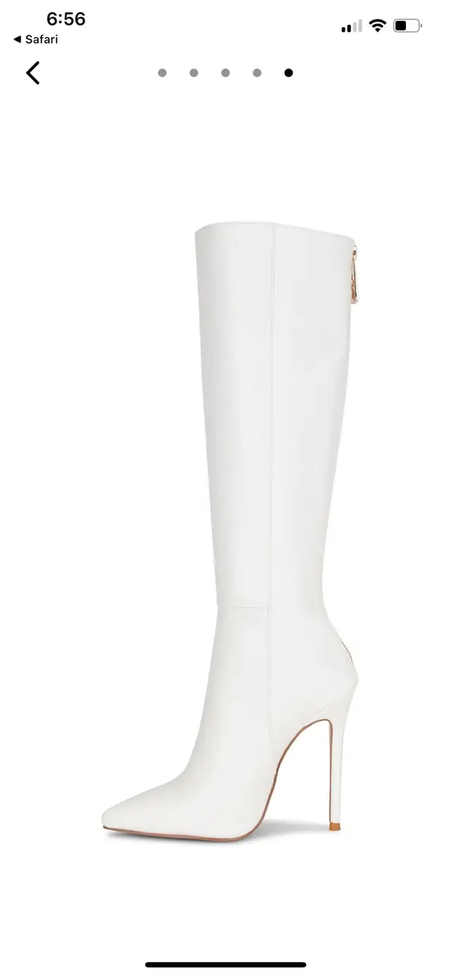 la femme miliano faux leather white boots size 37 in Women's - Shoes in City of Toronto - Image 6