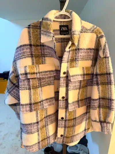 Zara plaid shacket, View more