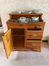 Handcrafted Pine Dry Sink  and Entertainment Unit on Auction