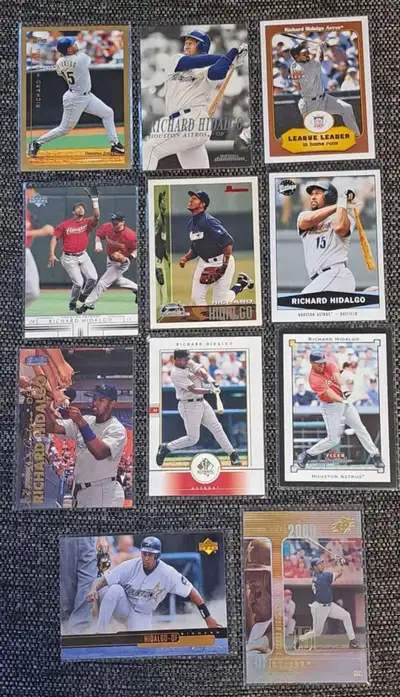 Selling 11 collectible Richard Hidalgo baseball cards in good condition please see photos. Asking $1...