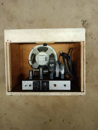 1 of a Kind vintage white cabinet speaker with Hammond transform, View more