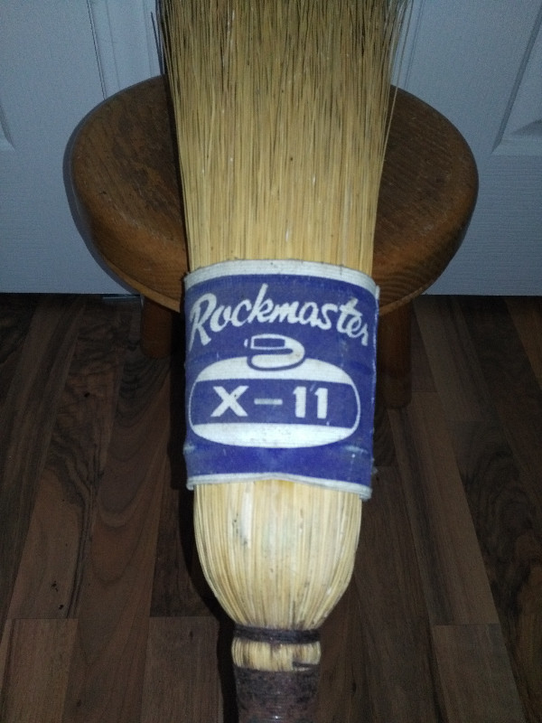 VINTAGE Rockmaster X-11 Corn Curling Broom with 47" Logo on Hand in Arts & Collectibles in Sunshine Coast