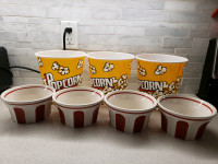 Popcorn buckets and bowls